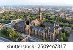 Aerial View of University of Glasgow, Scotland, United Kingdom UK, Europe