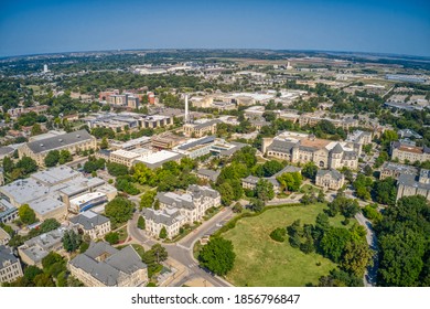 Aerial View Of A University In Manhattan, Kansas