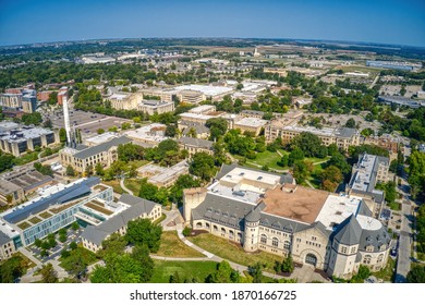 Aerial View Of A University In Manhattan, Kansas