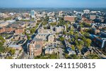 Aerial View of University of Michigan Campus and Downtown Ann Arbor