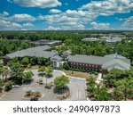 Aerial view of University of North Carolina at Wilmington Leutze Hall, Morton Hall, admissions, student center building