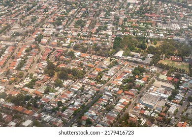 Aerial View Of The Urban Area Near Sydney Airport, Australia, Dec 2019