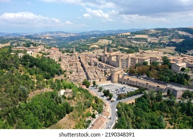 Aerial View Of Urbino, Pesaro And Urbino Province, Italy 