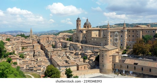 Aerial View Of Urbino, Pesaro And Urbino Province, Italy 