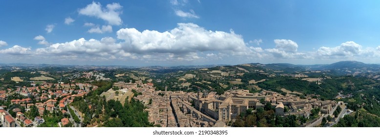 Aerial View Of Urbino, Pesaro And Urbino Province, Italy 