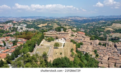 Aerial View Of Urbino, Pesaro And Urbino Province, Italy 