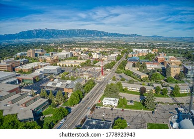 Aerial View Of Utah State University In Logan