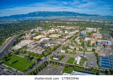 Aerial View Of Utah State University In Logan