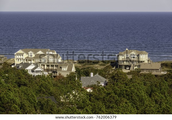 Aerial View Vacation Houses Woods Along Stock Photo Edit Now