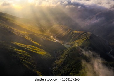 Aerial View Of Valley From Dinosaur Backbone Or 