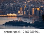 Aerial view of Vancouver downton Coal Harbor. British Columbia. Canada