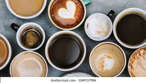 Aerial view of various coffee - Shutterstock ID 1049157986