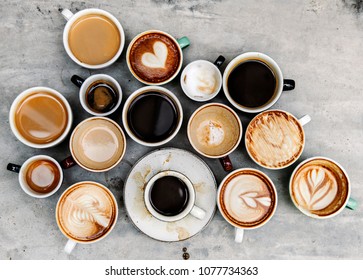 Aerial View Of Various Coffee