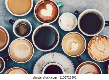 Aerial view of various types of coffee - Shutterstock ID 1106728391