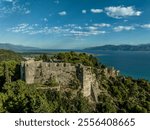 Aerial view of the Venetian fortress of Lepanto or Nafpaktos in the Gulf of Corinth in Greece