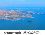  Aerial view of Venice, Italy, showcasing its iconic canals, historic architecture, and vibrant cityscape