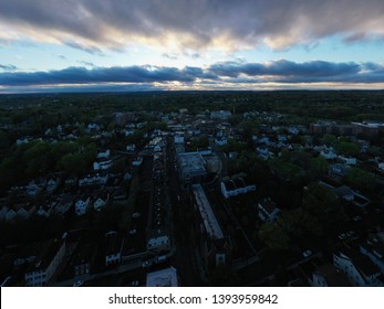 Aerial View Of The Village Of Tuckahoe And Main Street In Westchester County, New York.