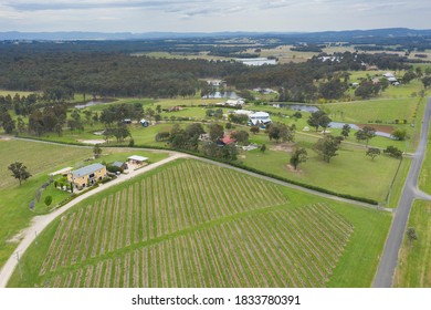 Aerial View Of A Vineyard In The Hunter Valley In Regional New South Wales In Australia