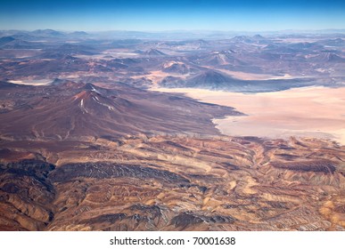 Aerial View Of Volcanoes In Atacama Desert, Chile