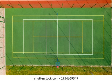 Aerial View Of Volleyball Court. Top View.