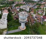 Aerial view of the Vrbovec, town near Zagreb, Croatia