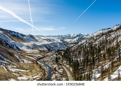 Aerial View Of Walker River Canyon In The Eastern Sierra Nevada Mountains In Northern California.