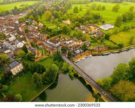 Aerial view of Wallingford, a historic market town and civil parish located between Oxford and Reading on the River Thames in England, UK