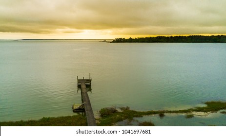 Aerial View Of The Warwick River In Newport News VA