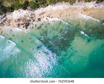 An aerial view of Wategoes Beach at Byron Bay in New South Wales, Australia