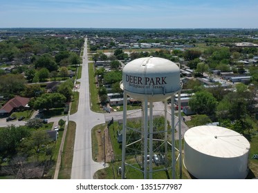 Aerial View Of Water Tower In Deer Park, Texas 