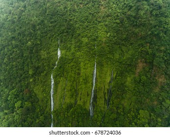 Aerial View Of Waterfall In Equatorial Guinea