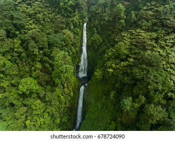 Aerial View Of Waterfall In Equatorial Guinea