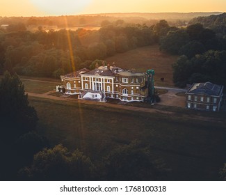 Aerial View Waverley Abbey House, Grade II Georgian Mansion Located Near Farnham