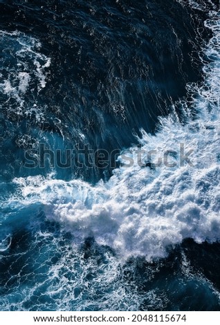 Similar – Foto Bild Durststrecke / Wasser ohne Ende. Kielwasser von einem Schiff.