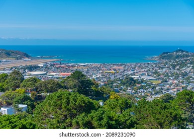 Aerial View Of Wellington International Airport In New Zealand