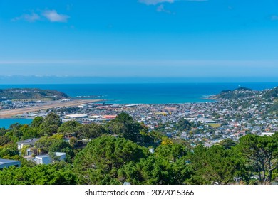 Aerial View Of Wellington International Airport In New Zealand