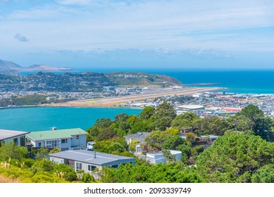 Aerial View Of Wellington International Airport In New Zealand