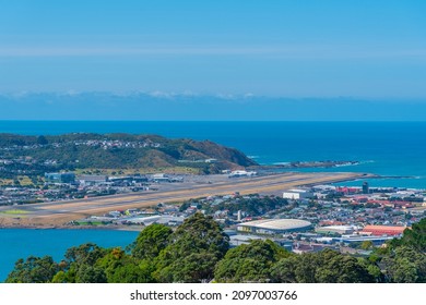 Aerial View Of Wellington International Airport In New Zealand