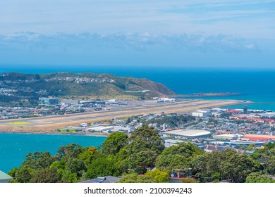 Aerial View Of Wellington International Airport In New Zealand