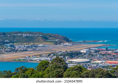 Aerial View Of Wellington International Airport In New Zealand