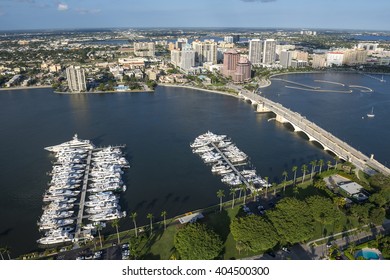 Aerial View Of West Palm Beach Florida On Sunny Winter Morning Of 2013