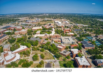 Aerial View Of Wichita State University During Summer Break