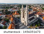 Aerial view of Wiener Neustadt Cathedral, Austria