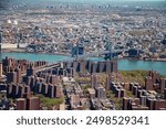 Aerial View of the Williamsburg Bridge and the Lower East Side along the East River