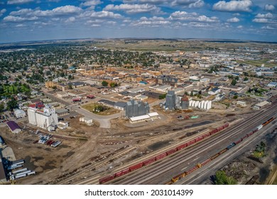 Aerial View of Williston in the Bakken Oil Fields of North Dakota
