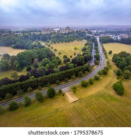 Aerial View Of The Windsor Castle And The River Thames, UK