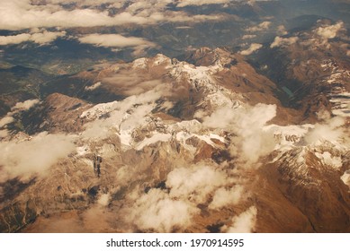 Aerial View Of Winter Landscape Mountain