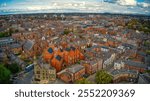 Aerial View of Wrexham in northern Wales, United Kingdom