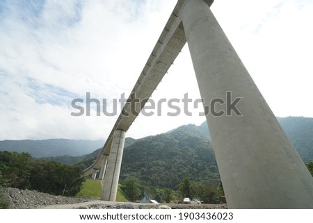Aerial view of Wutai Bridge in Pingtung, Taiwan