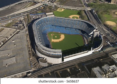 Aerial View Of Yankees Baseball Stadium, Bronx, New York